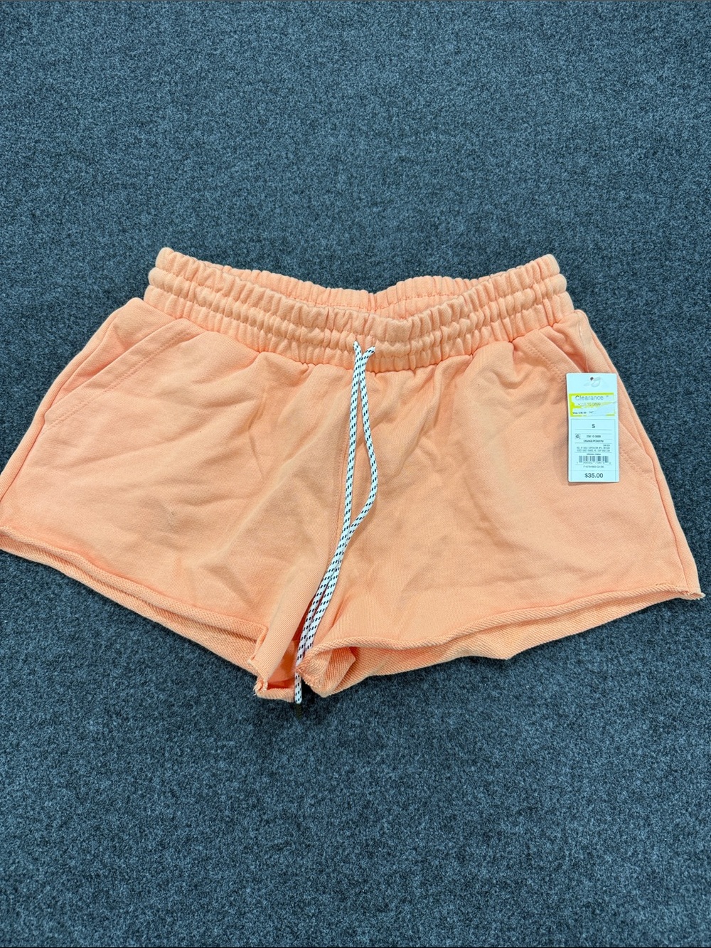 Parker Peach Terry Drawstring Athletic Shorts